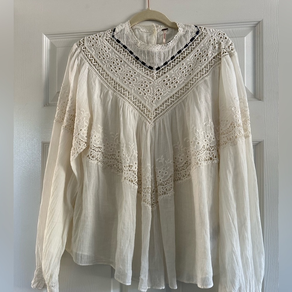 Free People Abigail Victorian Blouse size L